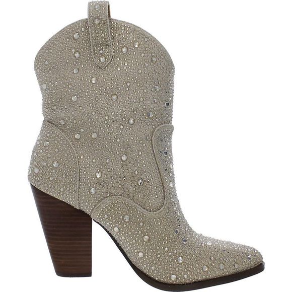 Jessica Simpson Womens JSCISSELY Gold Ankle Bootsq Ankle Boots Boots Used - Picture 3 of 5